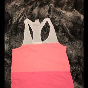 Pink muscle tank multi colored.